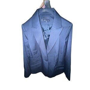 Anne Klein Blazer Womens Size 18W Stretch Blue Single Button Lined Jacket NWT